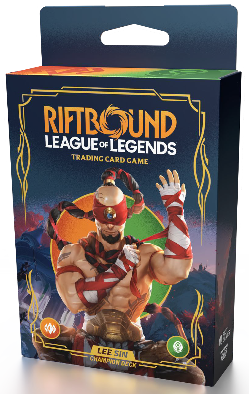 RIFTBOUND LEAGUE OF LEGENDS TCG ORIGINS CHAMPION DECK LEE SIN 4CT DISPLAY